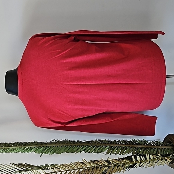 APT.9 Red V-neck Long Sleeve Tee - Picture 2 of 9